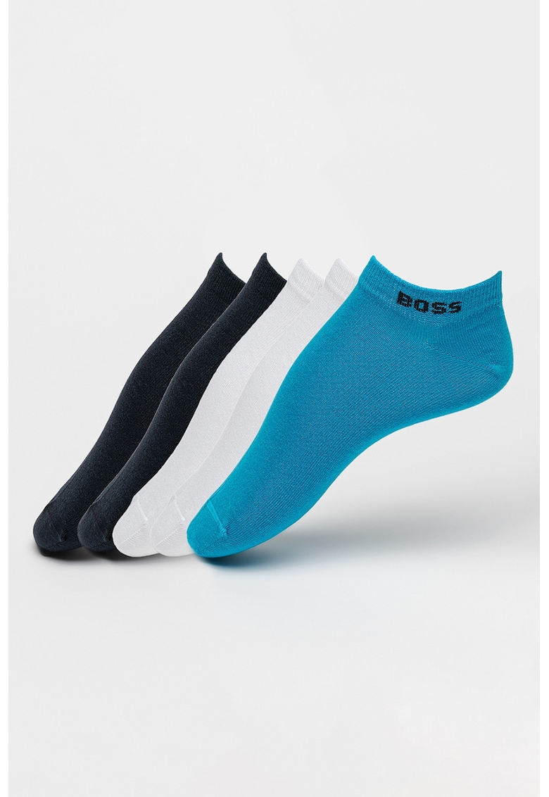 Set de sosete pana la glezna - 5 perechi - Alb/Negru/Albastru