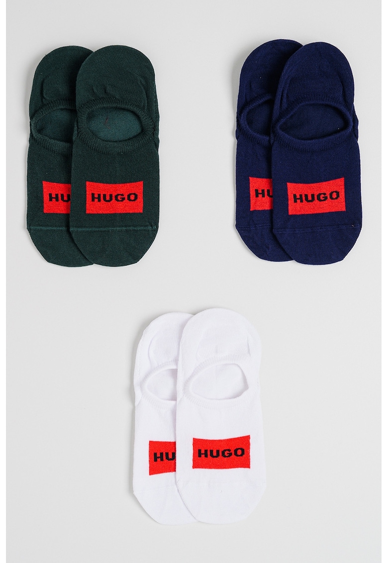 Set de sosete foarte scurte cu imprimeu logo - 3 perechi
