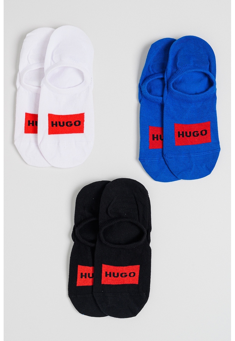 Set de sosete foarte scurte cu imprimeu logo - 3 perechi