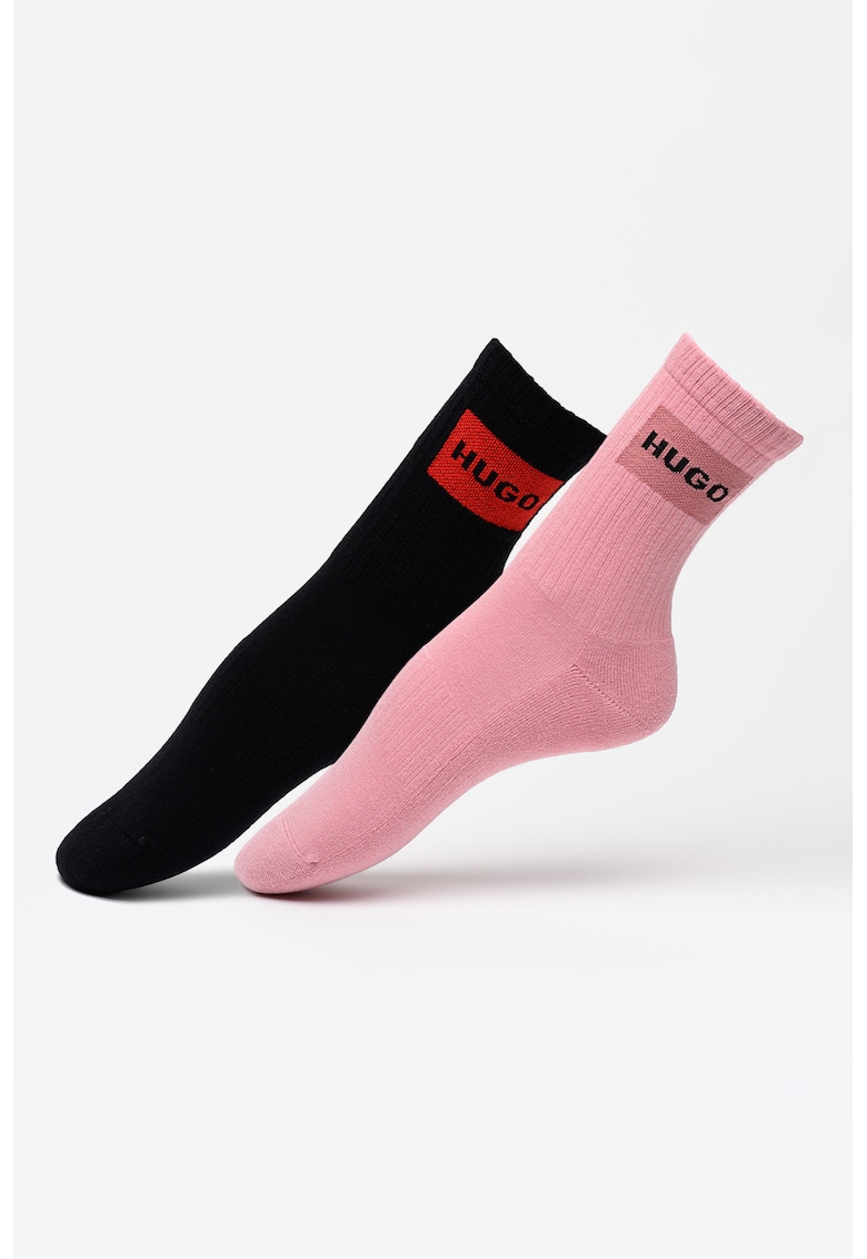 Set de sosete scurte cu imprimeu logo - 2 perechi