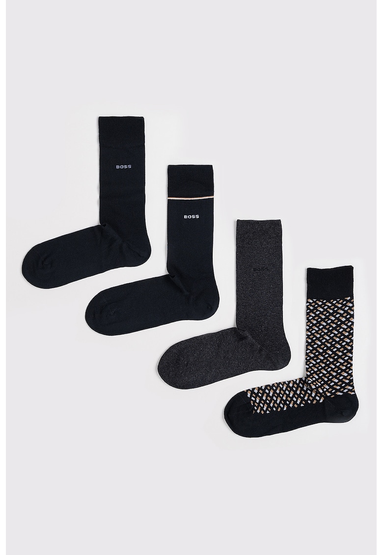 Set de sosete lungi cu logo discret - 4 Perechi