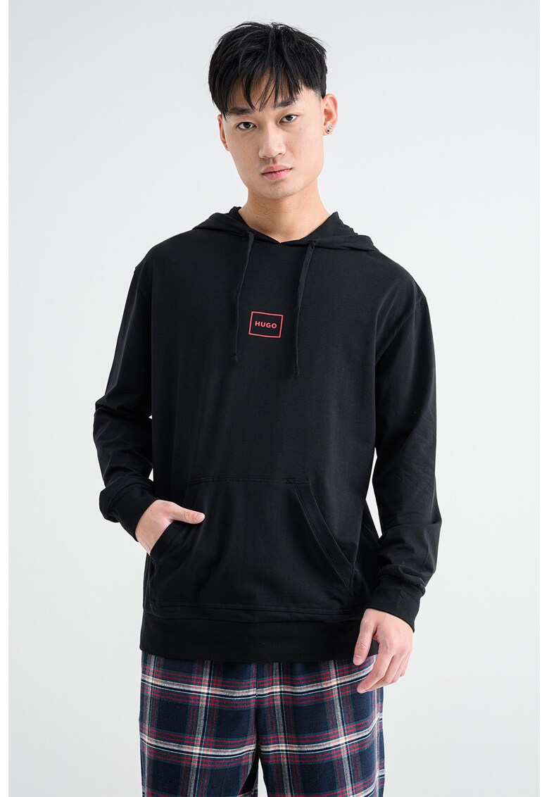 Bluza de pijama din amestec de bumbac cu logo