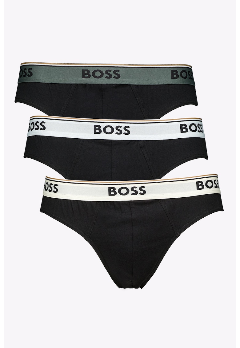 Set de chiloti cu logo - 3 perechi - Negru stins