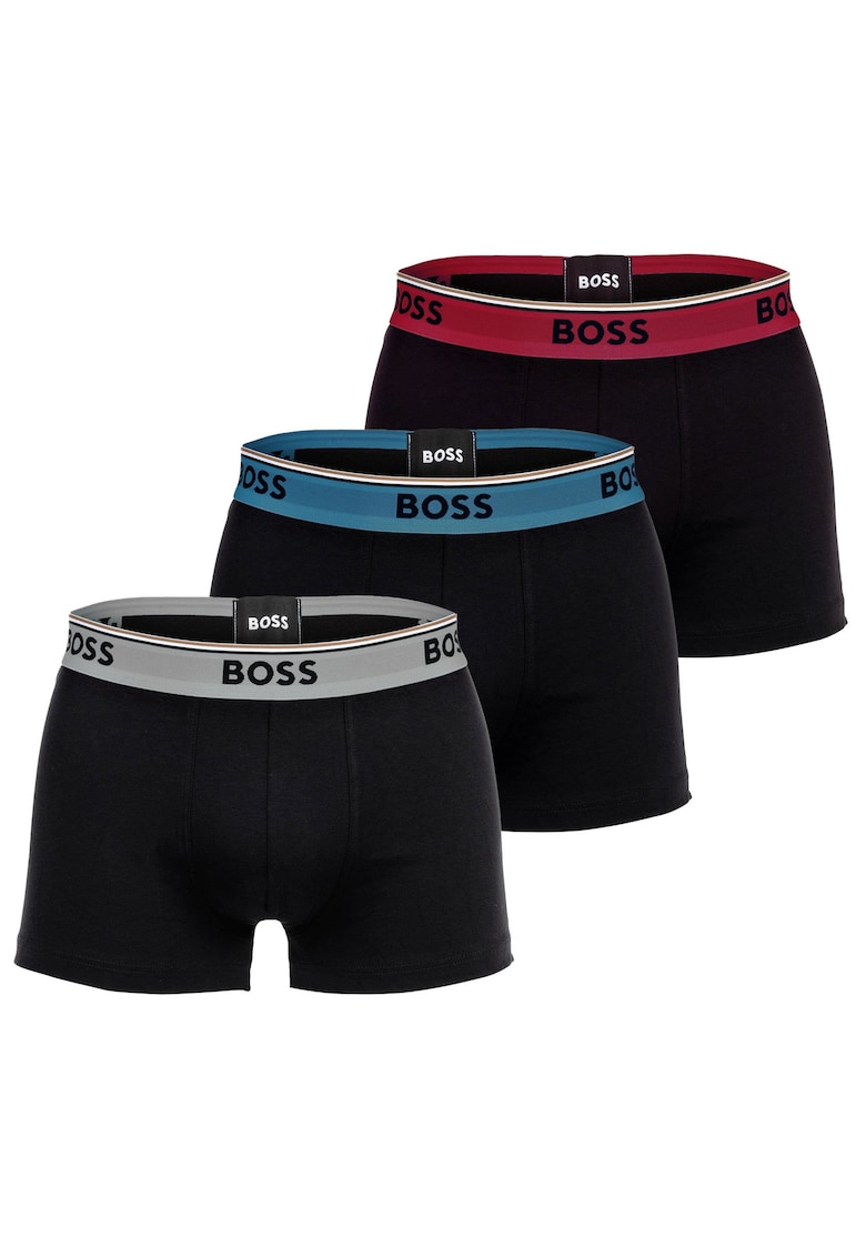 Set de boxeri cu logo Power - 3 perechi - Negru