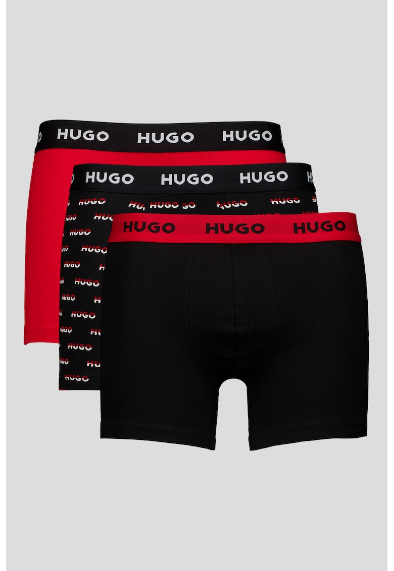 Set de boxeri cu model uni si camuflaj - 3 perechi