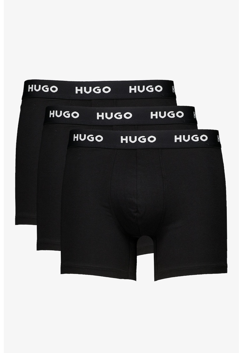 Set de boxeri din amestec de bumbac - 3 perechi - Negru/Negru stins