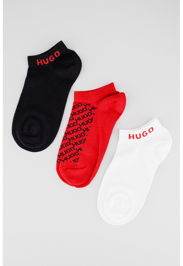 Set de sosete pana la glezna cu imprimeu logo - 3 perechi