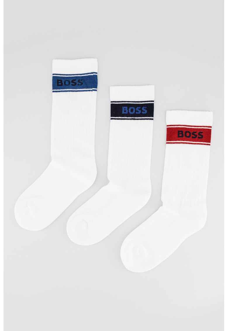 Set de sosete lungi cu detaliu logo - 3 perechi