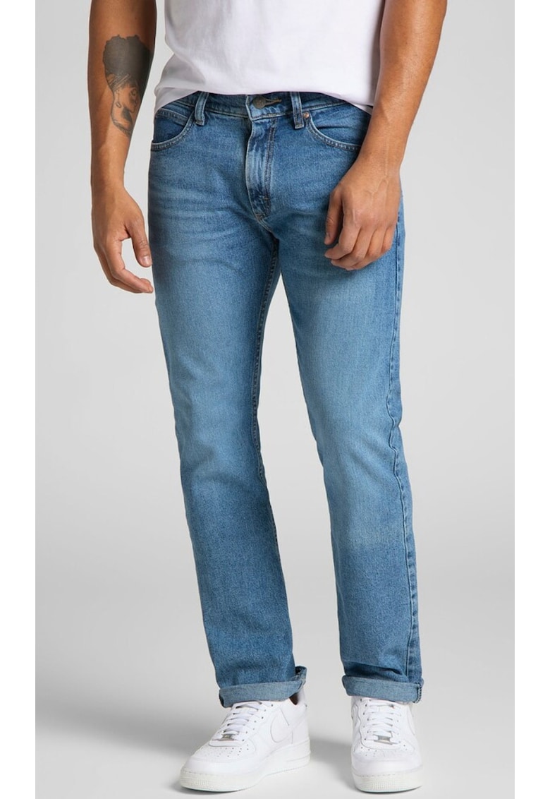 Blugi barbati Legendary Slim - albastru - croiala slim - usor elastici - din bumbac