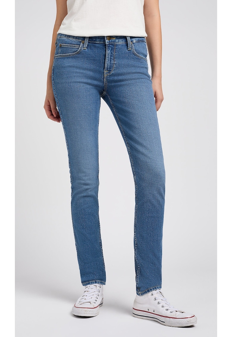 Blugi de dama Scarlett - skinny - albastru vintage - talie medie - bumbac/elastan