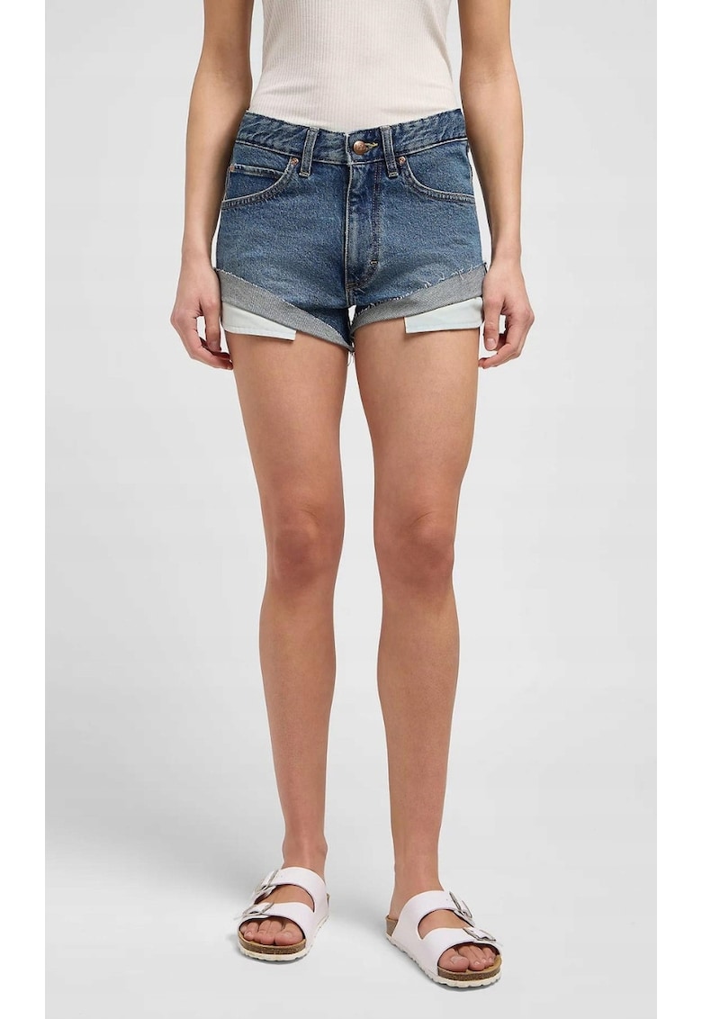 Blugi scurti dama RIDER - bumbac/lyocell/elastan - albastru -