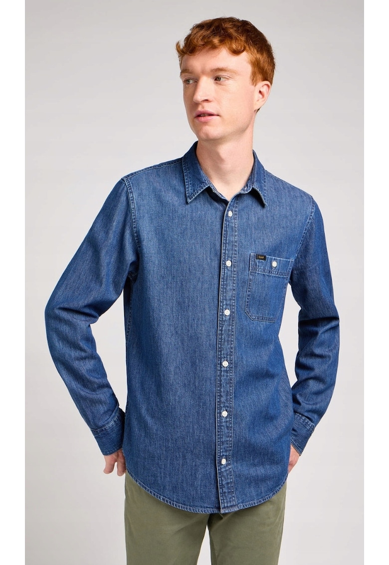 Camasa barbati - bluza din denim - regular fit - albastru - bumbac