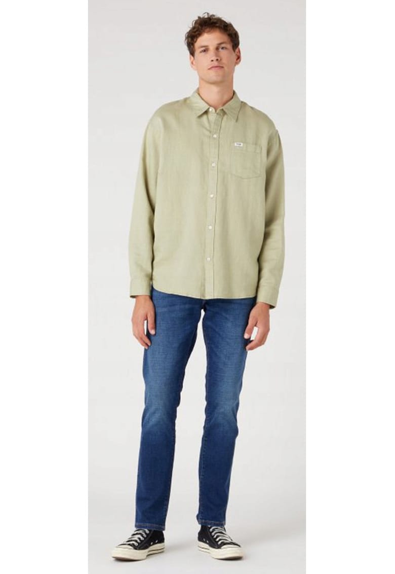 Larston Blugi Wrangler Slim Tapered - albastru închis - Albastru