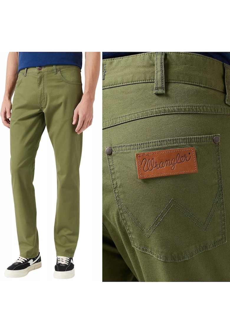 Pantaloni din bumbac Greensboro 803 - drepti - verde maslin - W31 L32