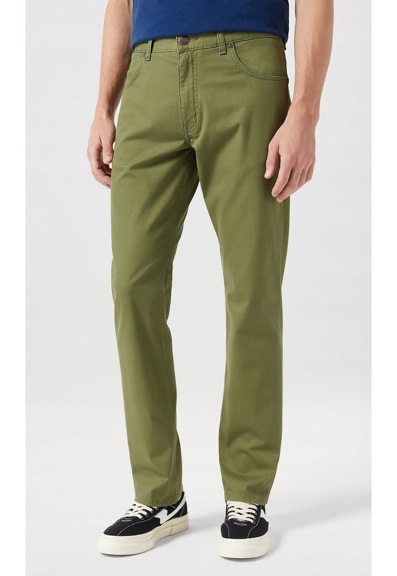 Pantaloni barbati  Greensboro - bumbac - verde masliniu - picioare drepte - model obisnuit
