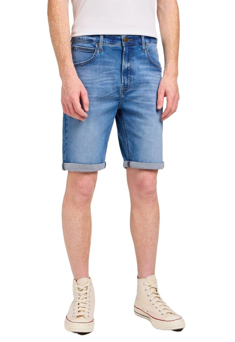 Blugi scurti barbati 112349539 - Bumbac - Albastru -
