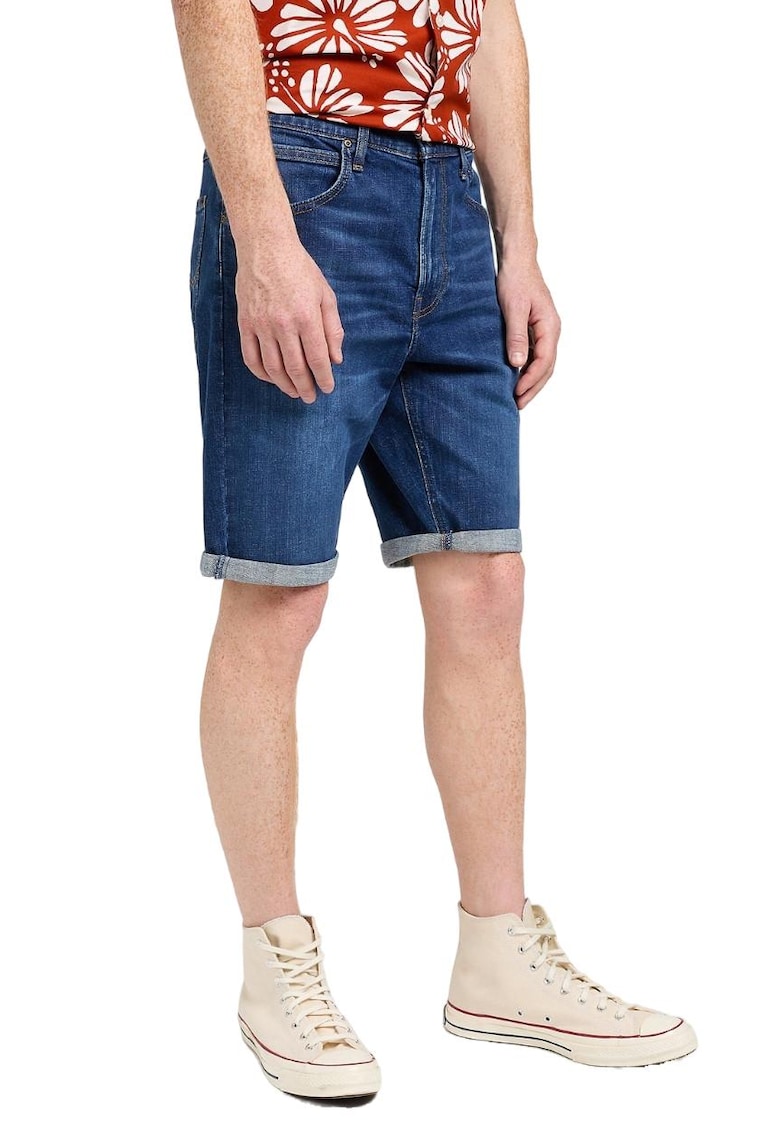 Blugi scurti barbati 112350161 - Bumbac - Albastru