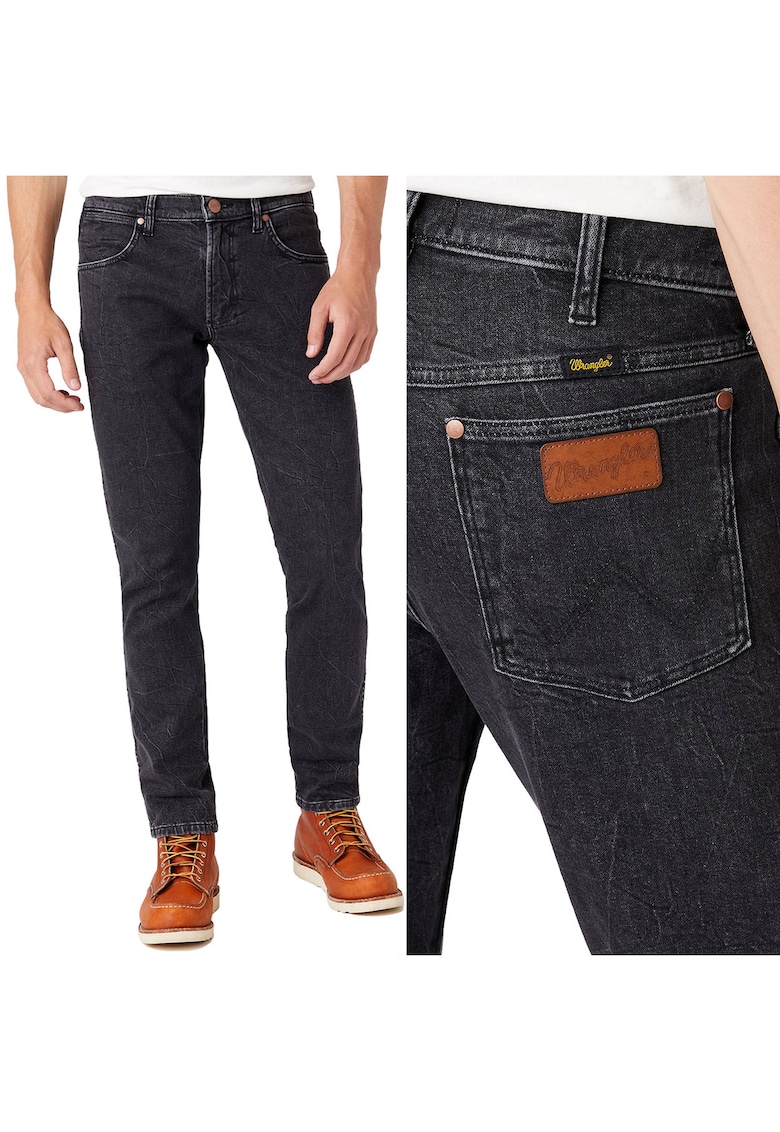 Blugi bărbați Wrangler Slim Tapered - negru