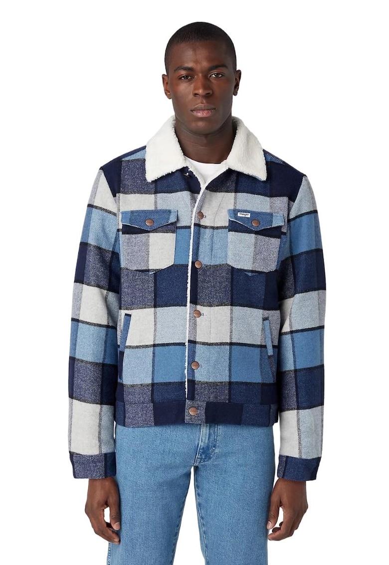 Jacheta barbati - captusita - in carouri - lana/poliester - regular fit - multicolor