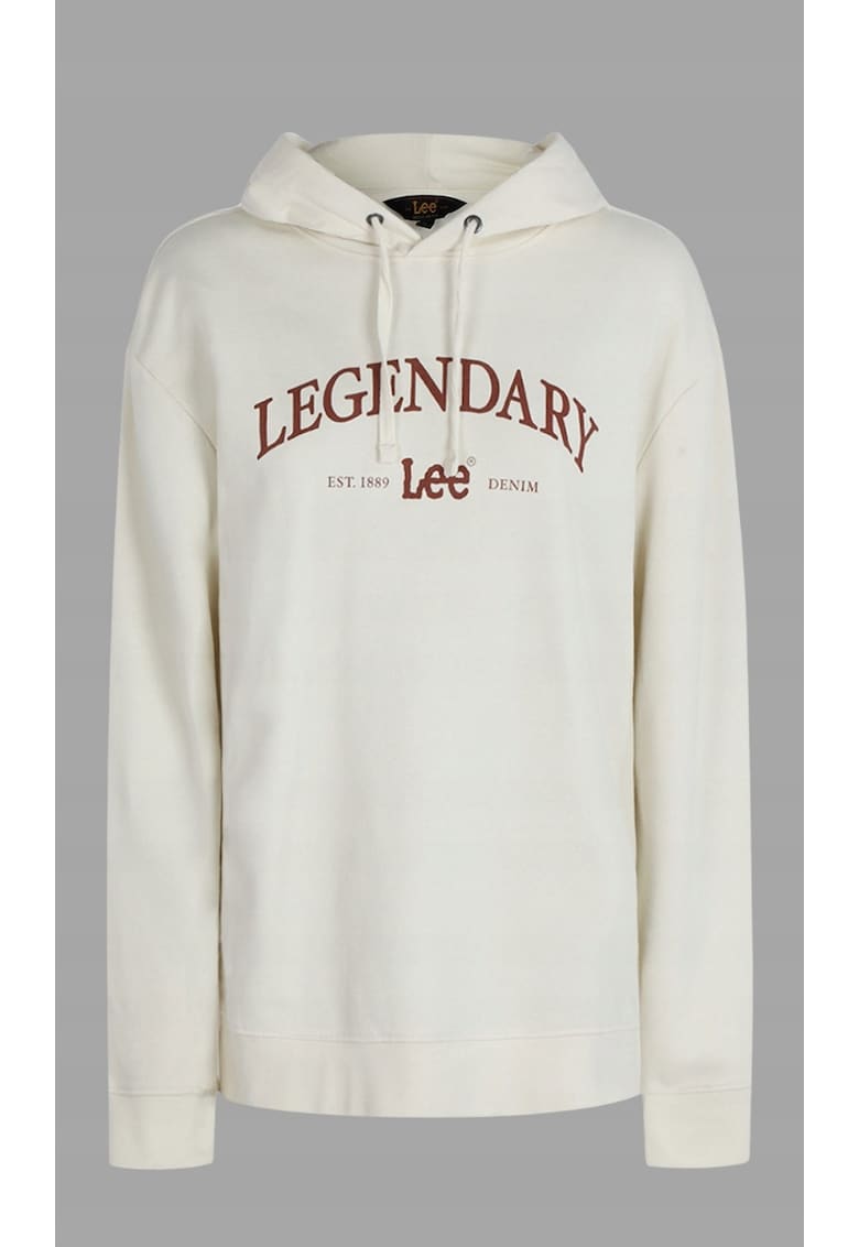 Hanorac Legendary - crem - bumbac - croiala clasica - imprimeu logo bordo -