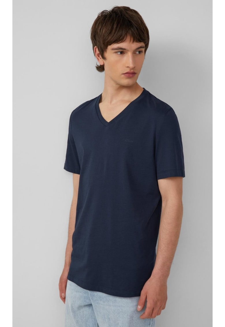 Tricou barbati cu decolteu in V - Regular fit - din bumbac