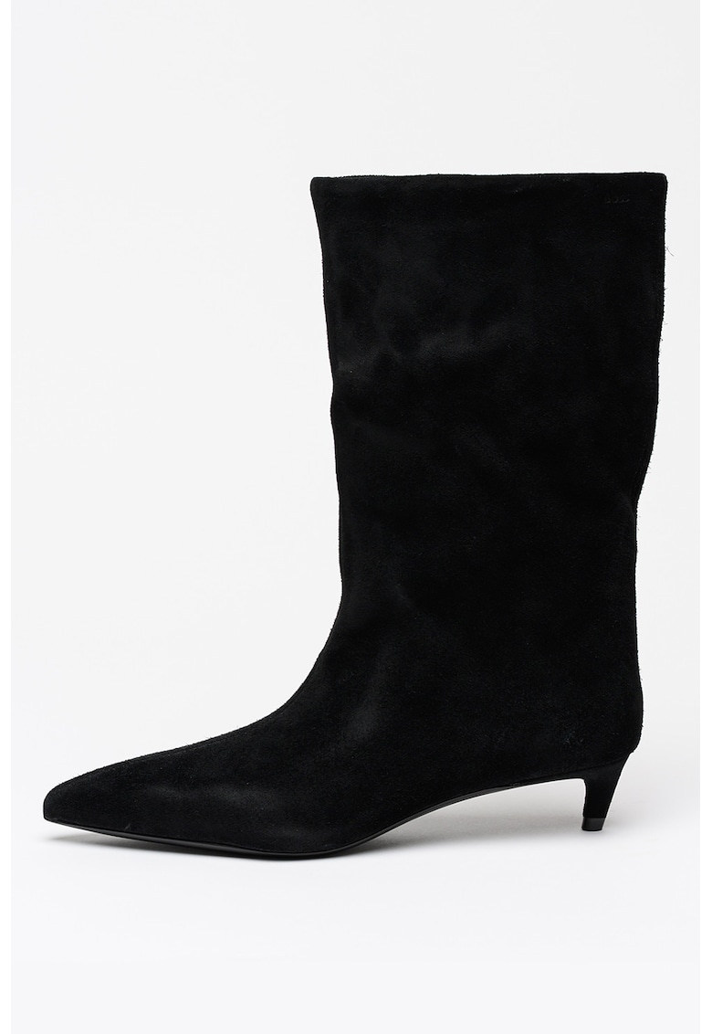 Cizme slip-on cu varf ascutit si toc kitten Gracey