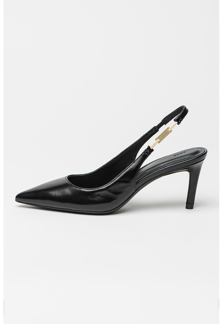 Pantofi din piele cu varf ascutit Gracey - Negru