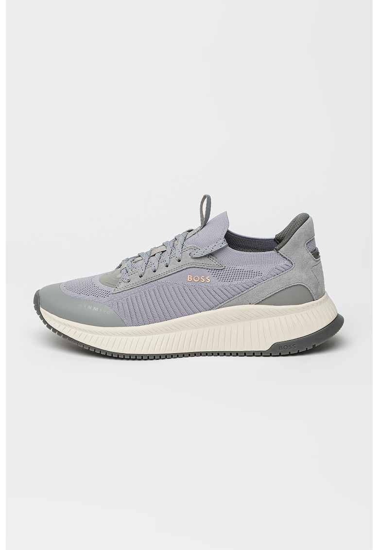 Pantofi sport cu garnituri din piele intoarsa TTNM Evo - Gri deschis/Alb murdar