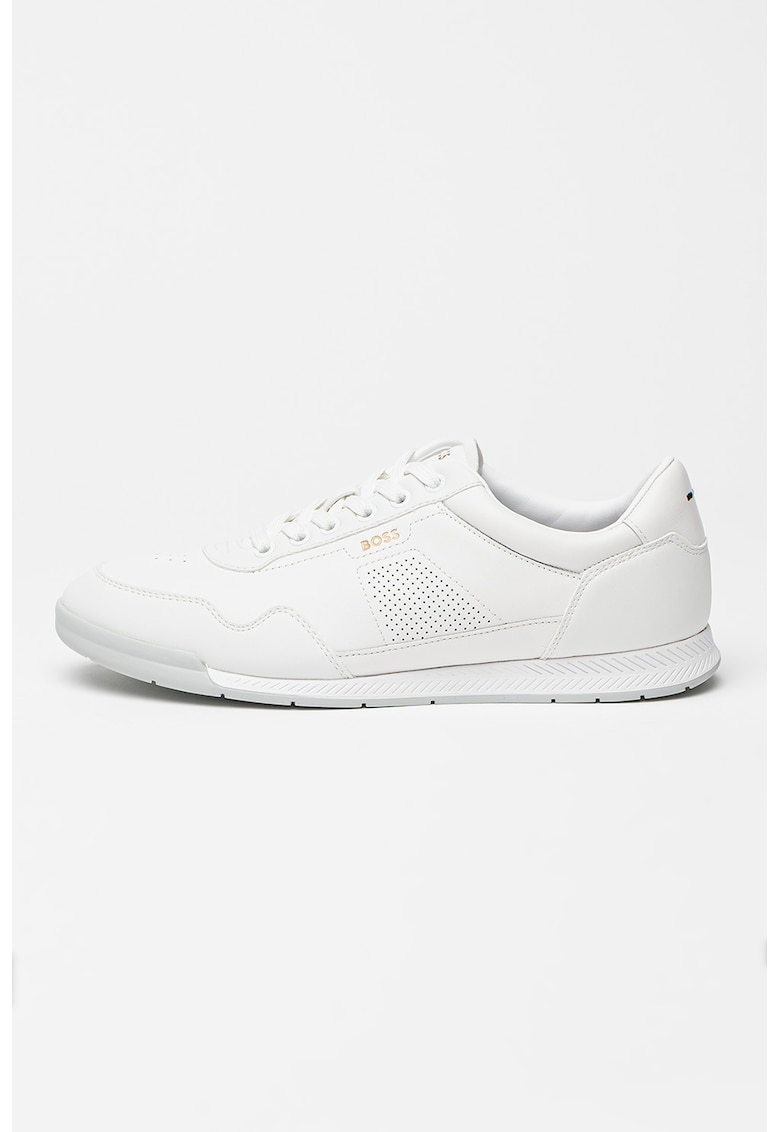 Pantofi sport din piele cu sireturi - Alb optic