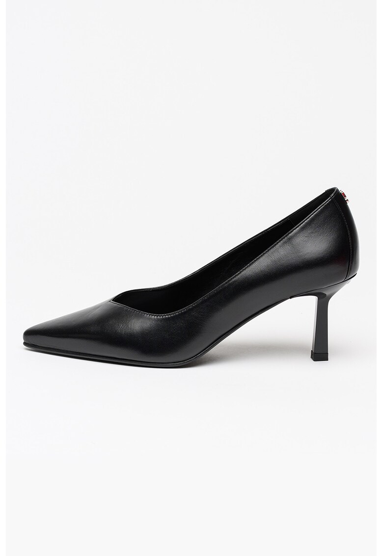 Pantofi din piele cu varf ascutit Katniss - Negru