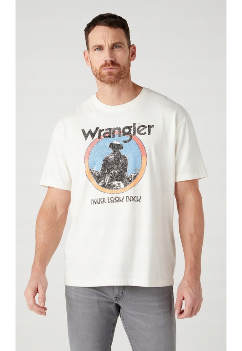 Tricou barbati - Americana - off white - bumbac