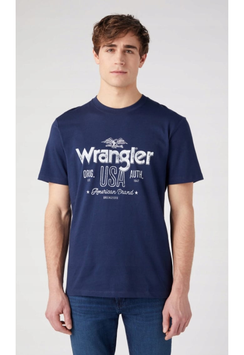 Tricou barbati Americana - bumbac - Bleumarin