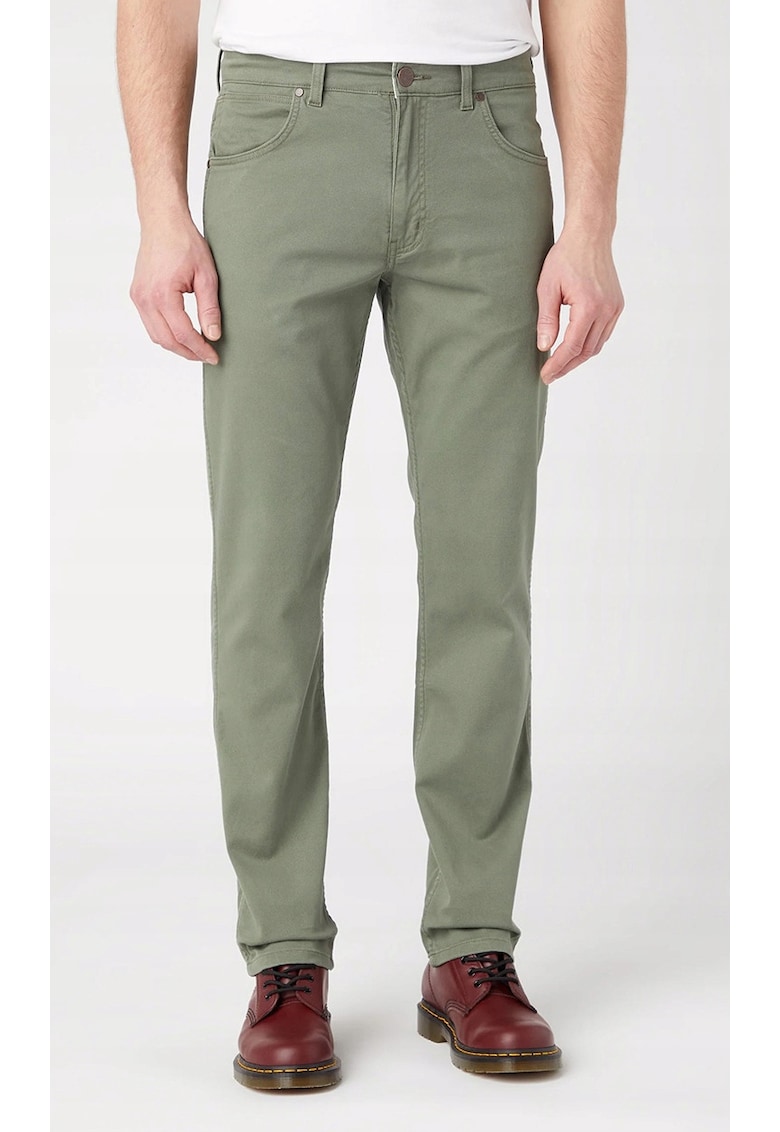 Pantaloni barbati Greensboro - drepti - verde masliniu - material elastic -