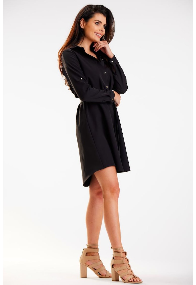 Scurta Rochie Maneca lunga - Guler A568