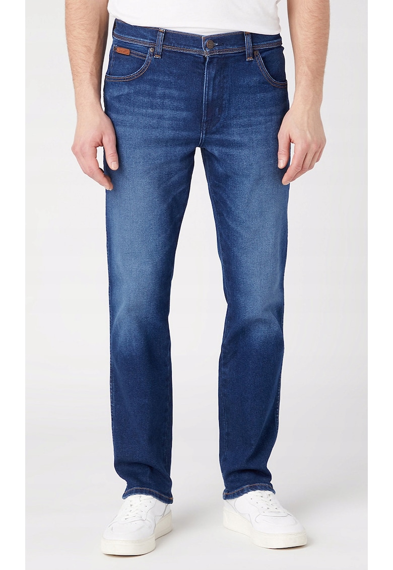 Blugi barbati Texas Slim - albastru inchis - croiala calduroasa - 79% bumbac - set -