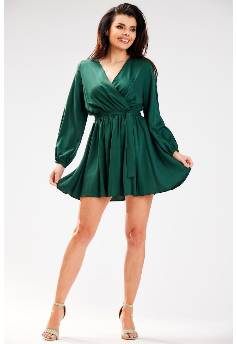 Scurta Rochie Maneca lunga - Viscoza - Casual A577