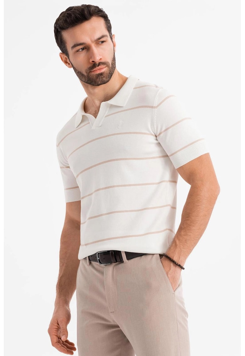 Tricou polo cu dungi