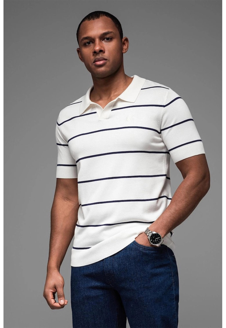 Tricou polo cu dungi Tricou polo cu dungi