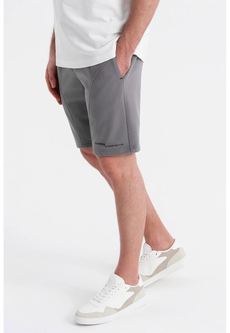 Pantaloni scurti slim fit din amestec de bumbac