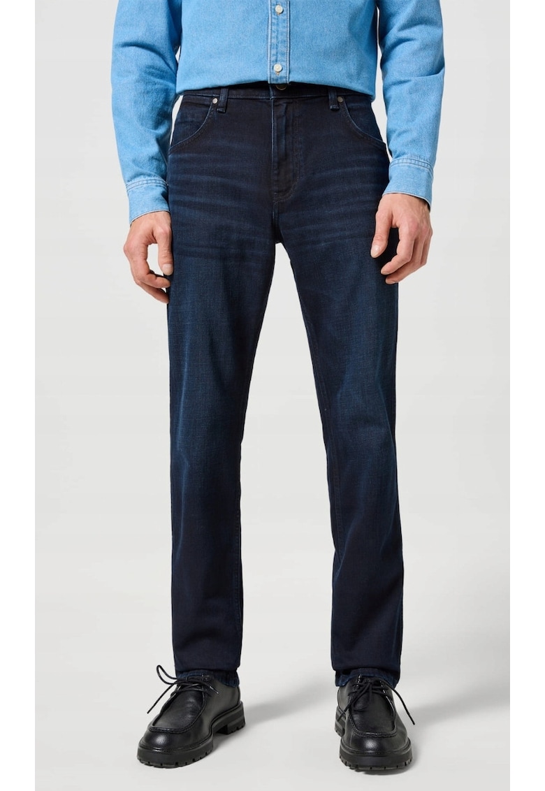 Blugi barbati Greensboro - albastru marin-negru - usor elastici - bumbac