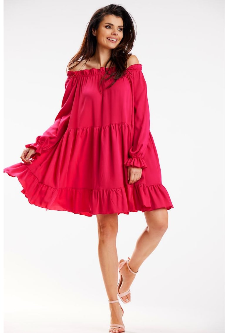 Scurta Rochie Maneca lunga - Pe umeri A578 Scurta Rochie Maneca lunga - Pe umeri A578