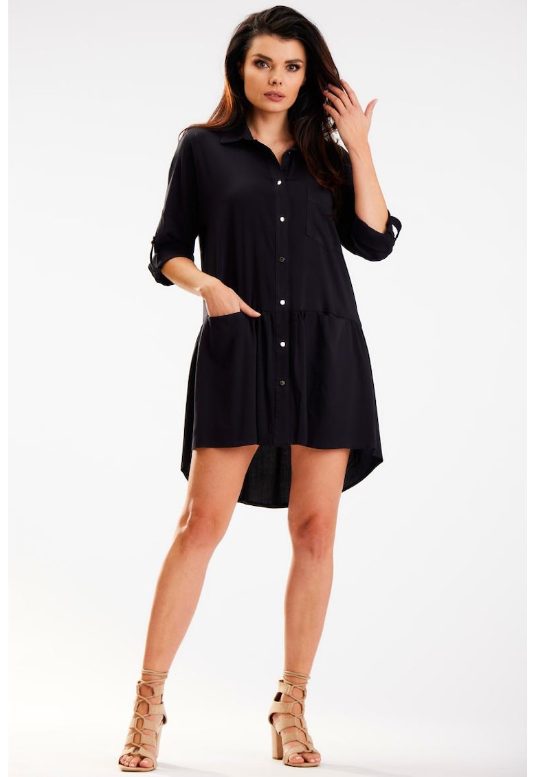 Scurta Rochie Maneca lunga - Asimetric A584