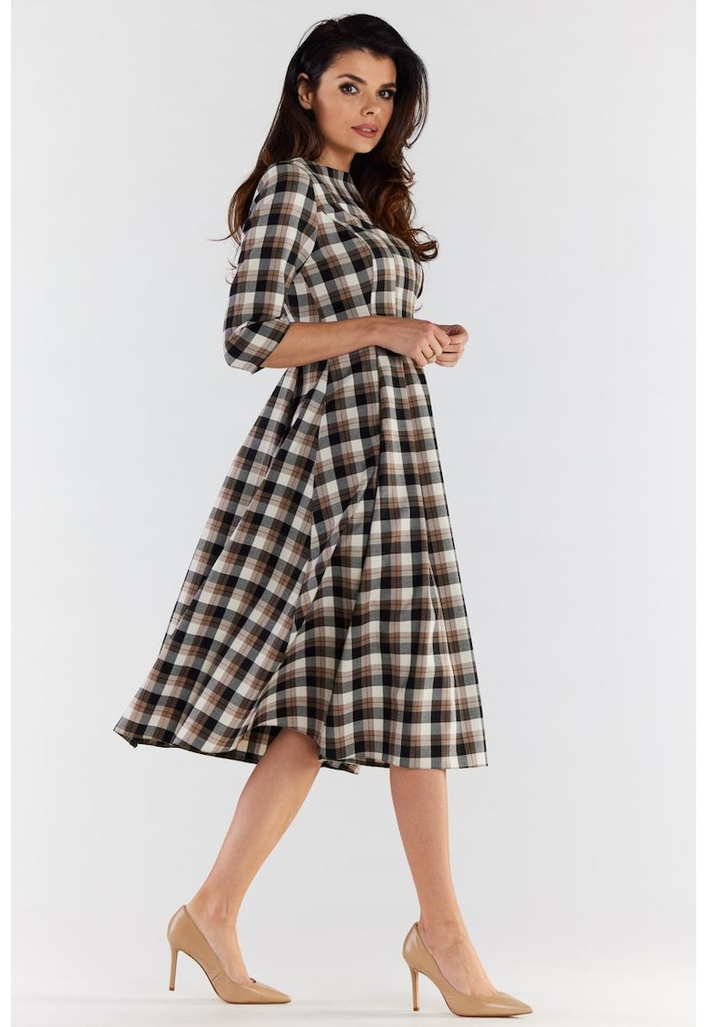 Midi Rochie Carouri Maneca trei sferturi A489