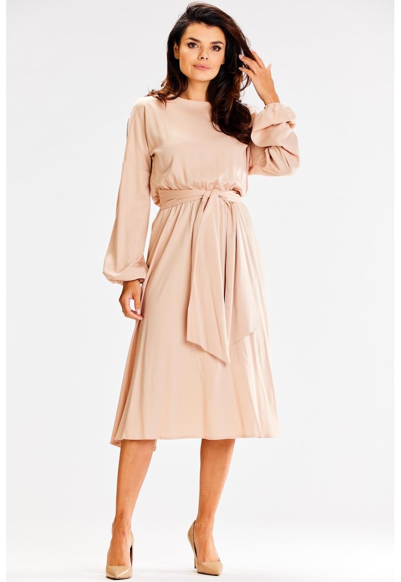 Midi Rochie Maneca lunga - Viscoza - Casual A602