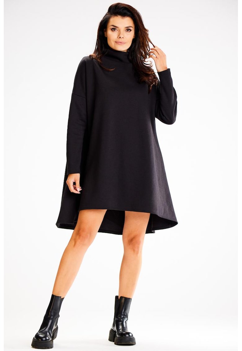 Scurta Rochie Maneca lunga - La baza gatului - Asimetric A609