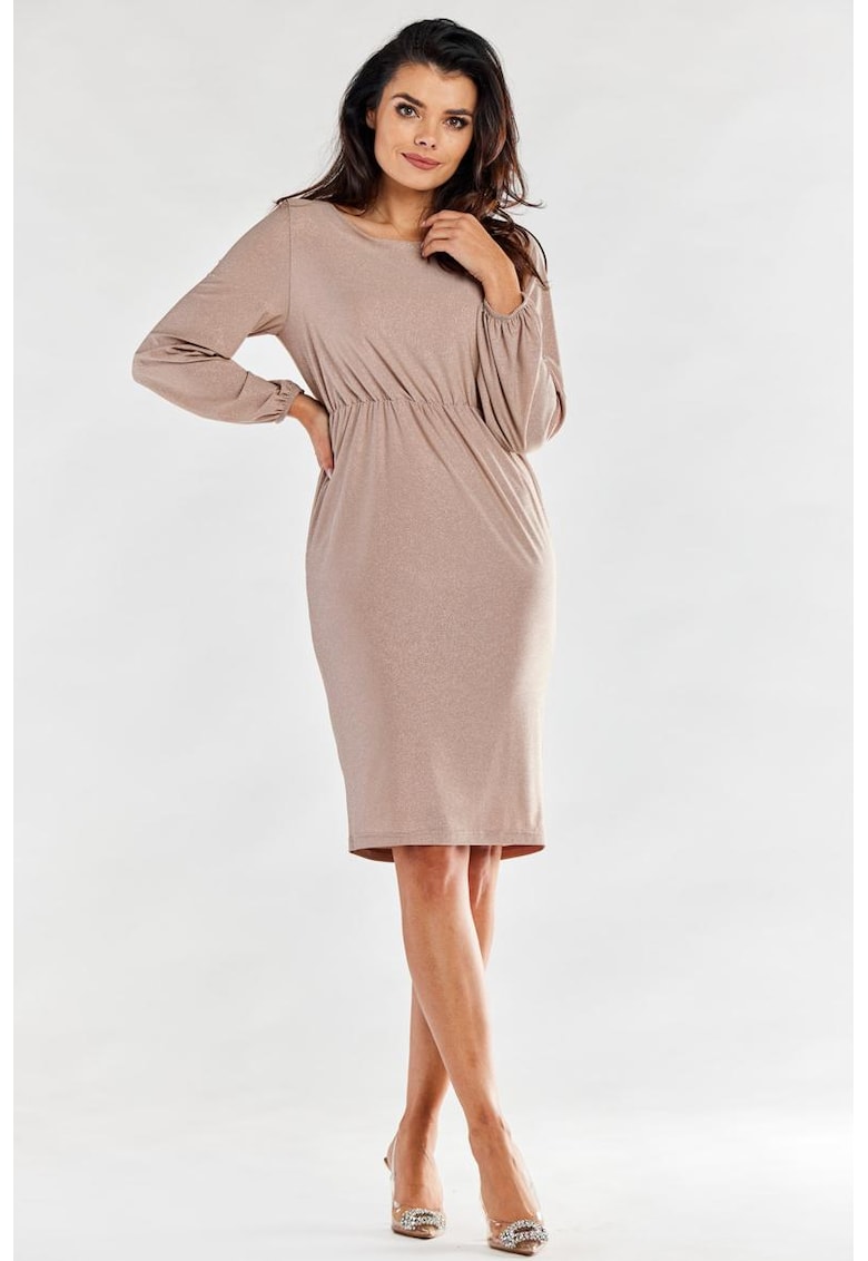 Midi Rochie Maneca lunga - Cambrata - Poliester A551