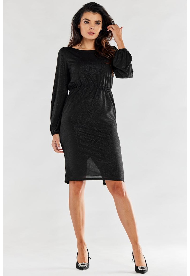 Midi Rochie Maneca lunga - Cambrata - Poliester A551