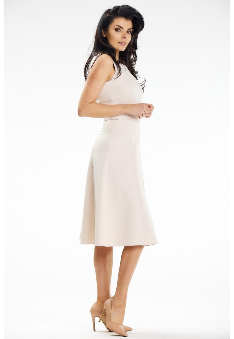 Midi Rochie Fara maneca - Evazat A633