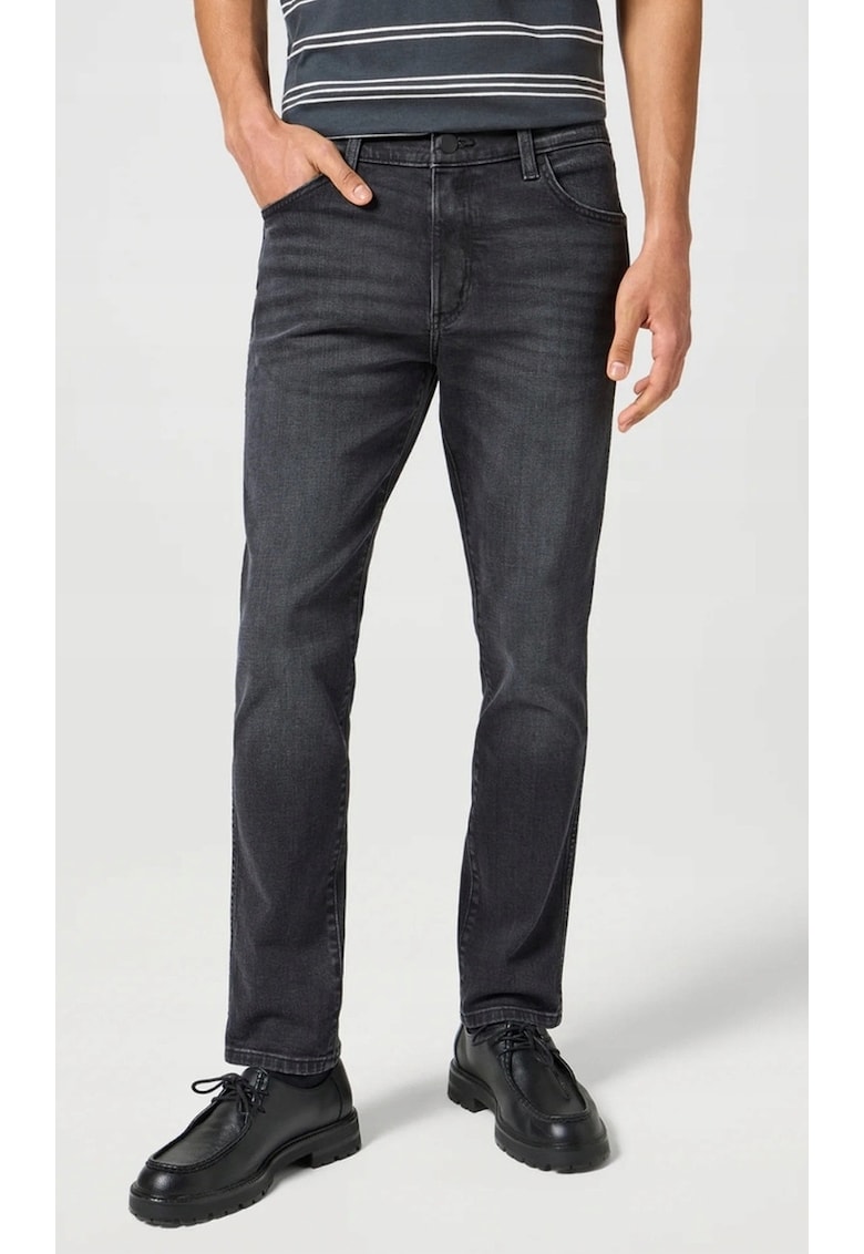 Мъжки дънки - Larston - slim tapered - сиви - памук