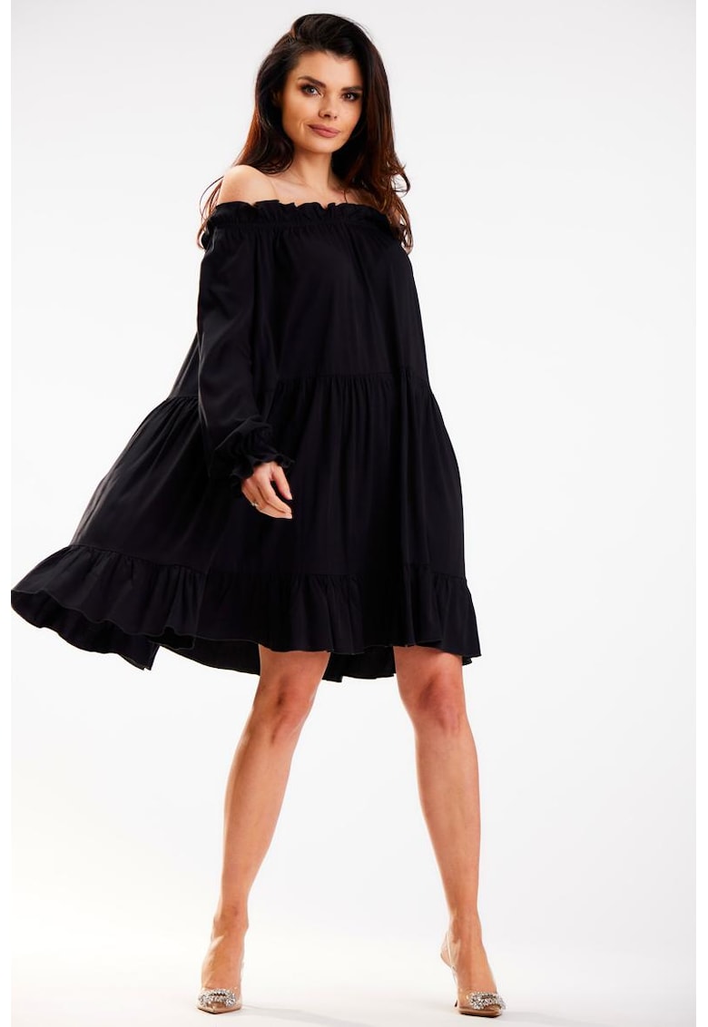 Scurta Rochie Maneca lunga - Pe umeri A578 Scurta Rochie Maneca lunga - Pe umeri A578